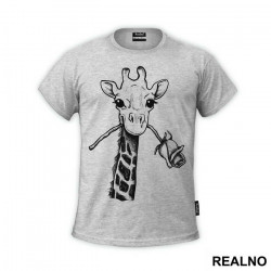 Giraffe With A Rose - Životinje - Majica