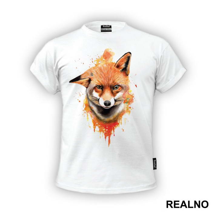 Fox Portrait Splash - Životinje - Majica
