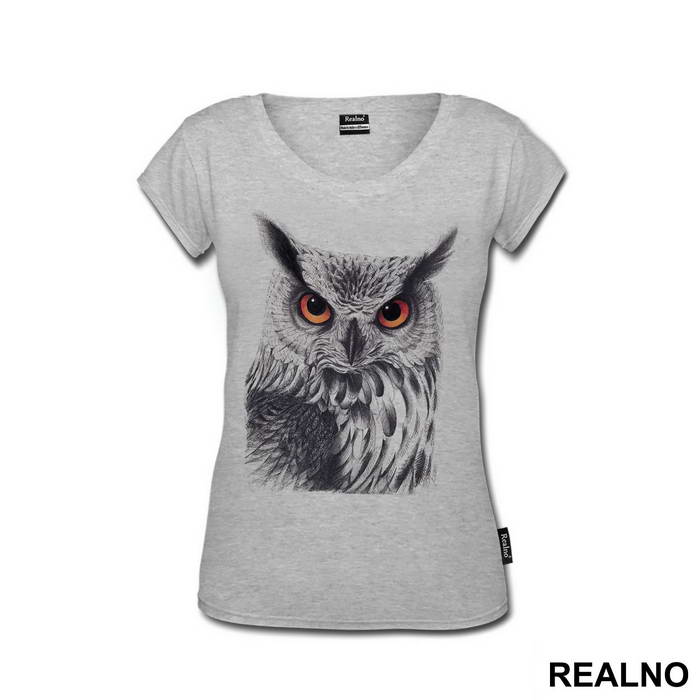 Owl Orange Eyes - Životinje - Majica