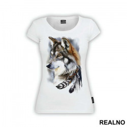 Wolf Shaman Portrait - Životinje - Majica