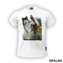 Dog With A Stick And A Bird - Životinje - Majica