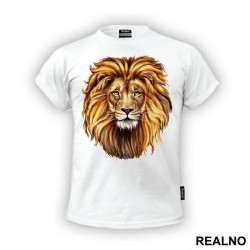 Lion Head Illustration Portrait - Životinje - Majica