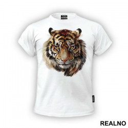 Tiger Head Illustration Portrait - Životinje - Majica