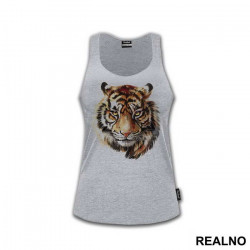 Tiger Head Illustration Portrait - Životinje - Majica