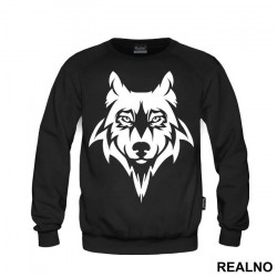 Wolf Head Illustration Portrait - Životinje - Duks