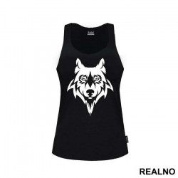 Wolf Head Illustration Portrait - Životinje - Majica