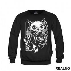 Cat With A Skate Board Art - Životinje - Duks