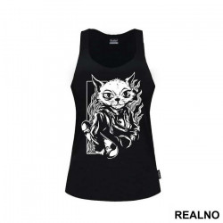 Cat With A Skate Board Art - Životinje - Majica