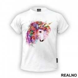 Flower In The Hair - Unicorn - Jednorog - Majica