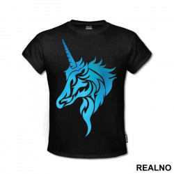 Blue Silhouette - Unicorn - Jednorog - Majica