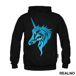 Blue Silhouette - Unicorn - Jednorog - Duks