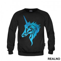 Blue Silhouette - Unicorn - Jednorog - Duks