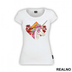 Unicorn With Palm Trees - Jednorog - Majica