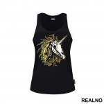 Unicorn Skeleton With Gold Hair - Jednorog - Majica