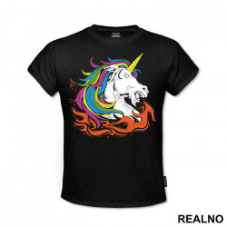 Breathing Fire - Unicorn - Jednorog - Majica