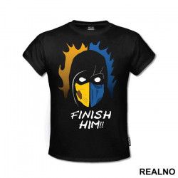 Scorpion Sub Zero Finish Him - Mortal Kombat - Majica Scorpion Sub Zero Finish Him - Mortal Kombat - Majica