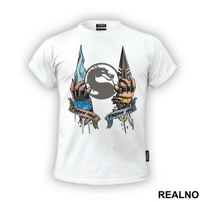 OUTLET - Bela dečija majica veličine 8 - Mortal Kombat