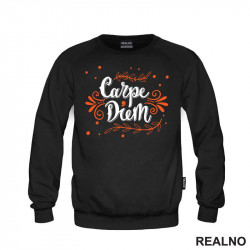 Carpe Diem With Orange Ornaments - Motivation - Quotes - Duks