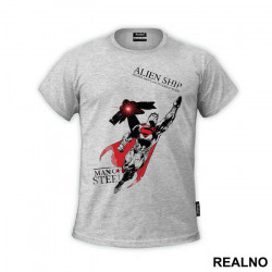 Alien Ship Hovers Above As City Lies In Ruins - Superman - Majica