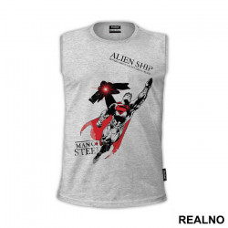 Alien Ship Hovers Above As City Lies In Ruins - Superman - Majica