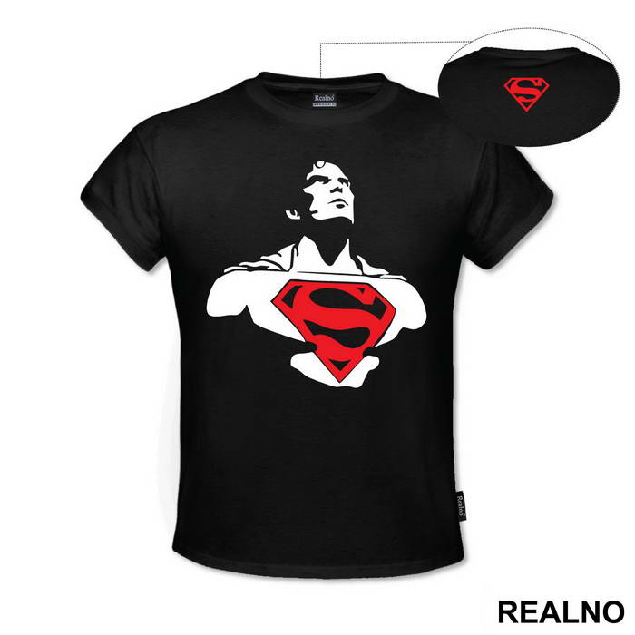 Looking Up Red Logo - Superman - Majica