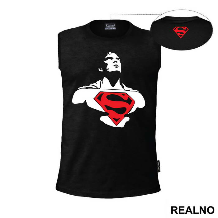 Looking Up Red Logo - Superman - Majica