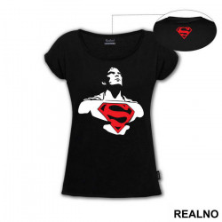 Looking Up Red Logo - Superman - Majica