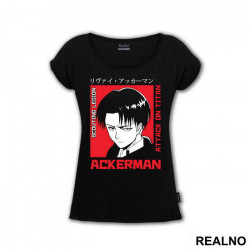 OUTLET - Crna ženska majica veličine M - Attack On Titan OUTLET - Crna ženska majica veličine M - Attack On Titan