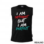 I Am Different But I Am Perfect - Red And Blue - Quotes - Majica