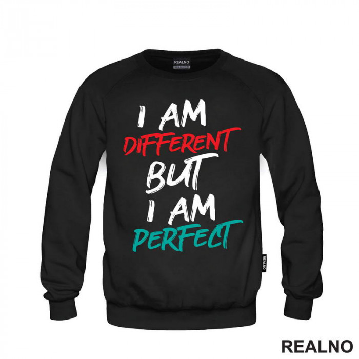 I Am Different But I Am Perfect - Red And Blue - Quotes - Duks