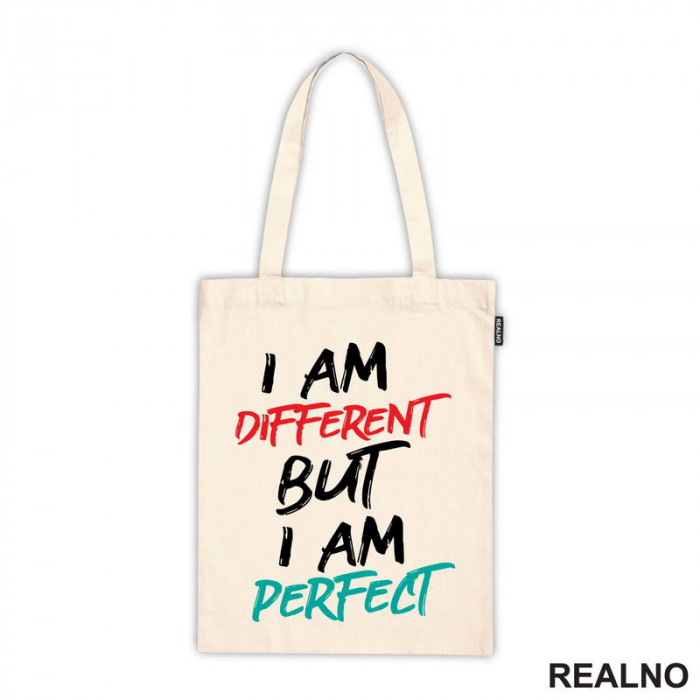 I Am Different But I Am Perfect - Red And Blue - Quotes - Ceger
