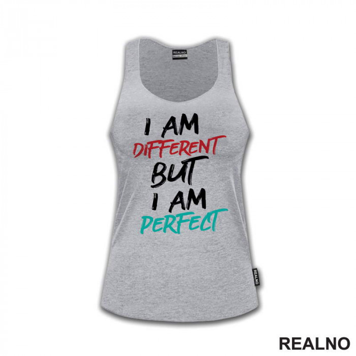 I Am Different But I Am Perfect - Red And Blue - Quotes - Majica