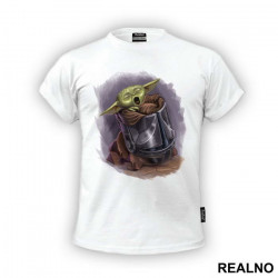 Baby Yoda In The Helmet - Yoda - Mandalorian - Star Wars - Majica Baby Yoda In The Helmet - Yoda - Mandalorian - Star Wars - Majica