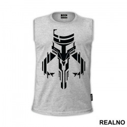 Chopped Skull - Logo - Mandalorian - Star Wars - Majica