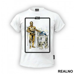C3PO and R2D2 Dripping - Star Wars - Majica