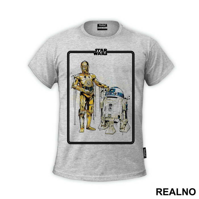C3PO and R2D2 Dripping - Star Wars - Majica