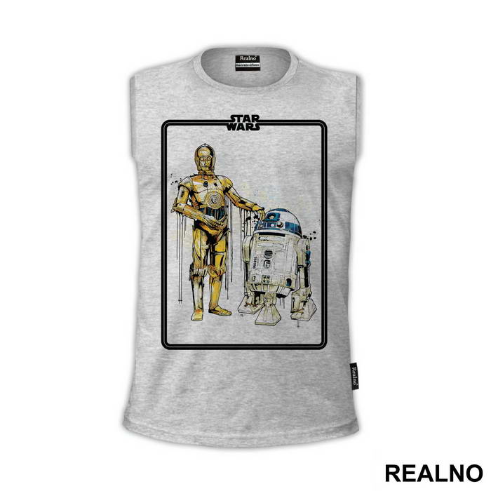C3PO and R2D2 Dripping - Star Wars - Majica