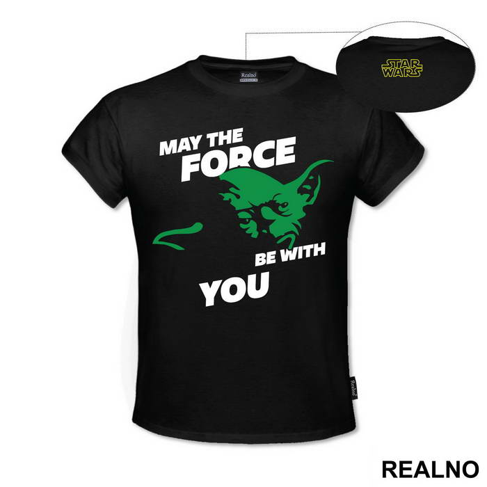 May The Force Be With You Yoda Head - Star Wars - Majica