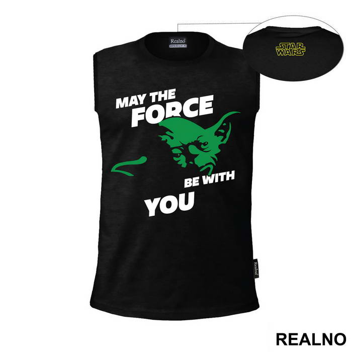 May The Force Be With You Yoda Head - Star Wars - Majica