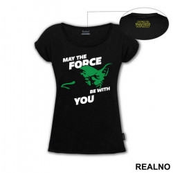 May The Force Be With You Yoda Head - Star Wars - Majica