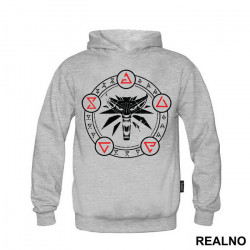 White Wolf Red Symbols - The Witcher - Duks White Wolf Red Symbols - The Witcher - Duks
