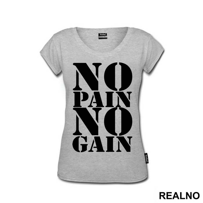 No Pain No Gain Clear And Big - Trening - Majica