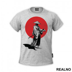 Standing With His Hand On The Sword - Samurai - Majica Standing With His Hand On The Sword - Samurai - Majica