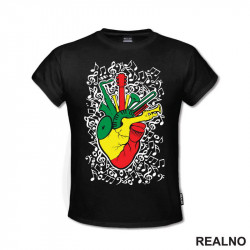 Reggae Music - Instrument Heart - Muzika - Majica