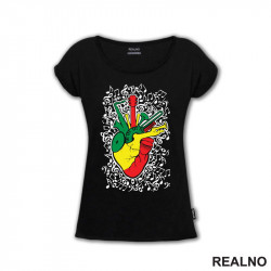Reggae Music - Instrument Heart - Muzika - Majica