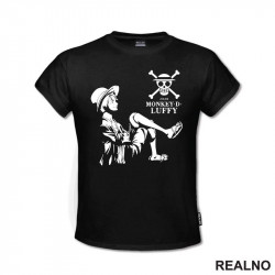 Monkey. D. Luffy - Portrait - Sitting - One Piece - Majica