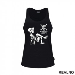 Monkey. D. Luffy - Portrait - Sitting - One Piece - Majica