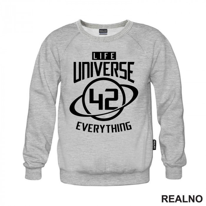 Life Universe Everything - 42 The Answer - White - The Hitchhiker's Guide to the Galaxy - Geek - Duks