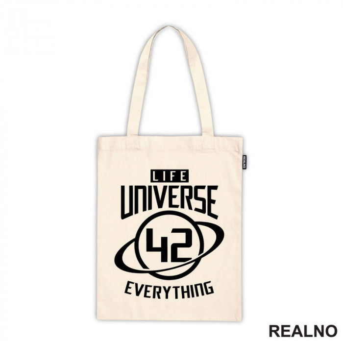Life Universe Everything - 42 The Answer - White - The Hitchhiker's Guide to the Galaxy - Geek - Ceger
