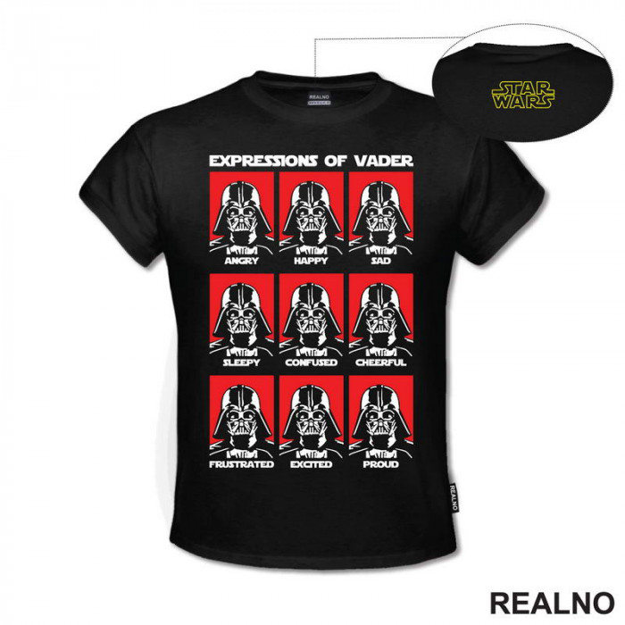 Expressions Of Darth Vader - Star Wars - Majica